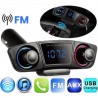 Transmetteur FM Multifonctions ,Bluetooth , V5 , MP3 , Appels ,Charge Avec 2 Ports USB M20